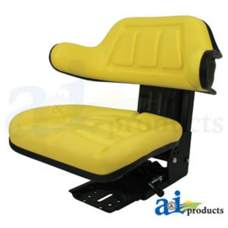 A & I Products Seat w/ Wrap Around Back w/Arms, Yellow Vinyl, 265 lb / 120 kg Weight Limit 21" x19" x12" A-W333YL